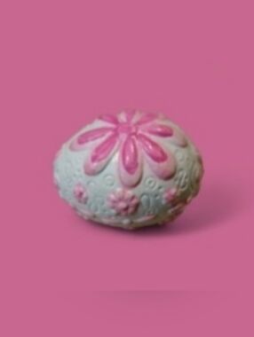 Vintage Ceramic Flower Easter Eggs Painted White And Pink Made in Japan